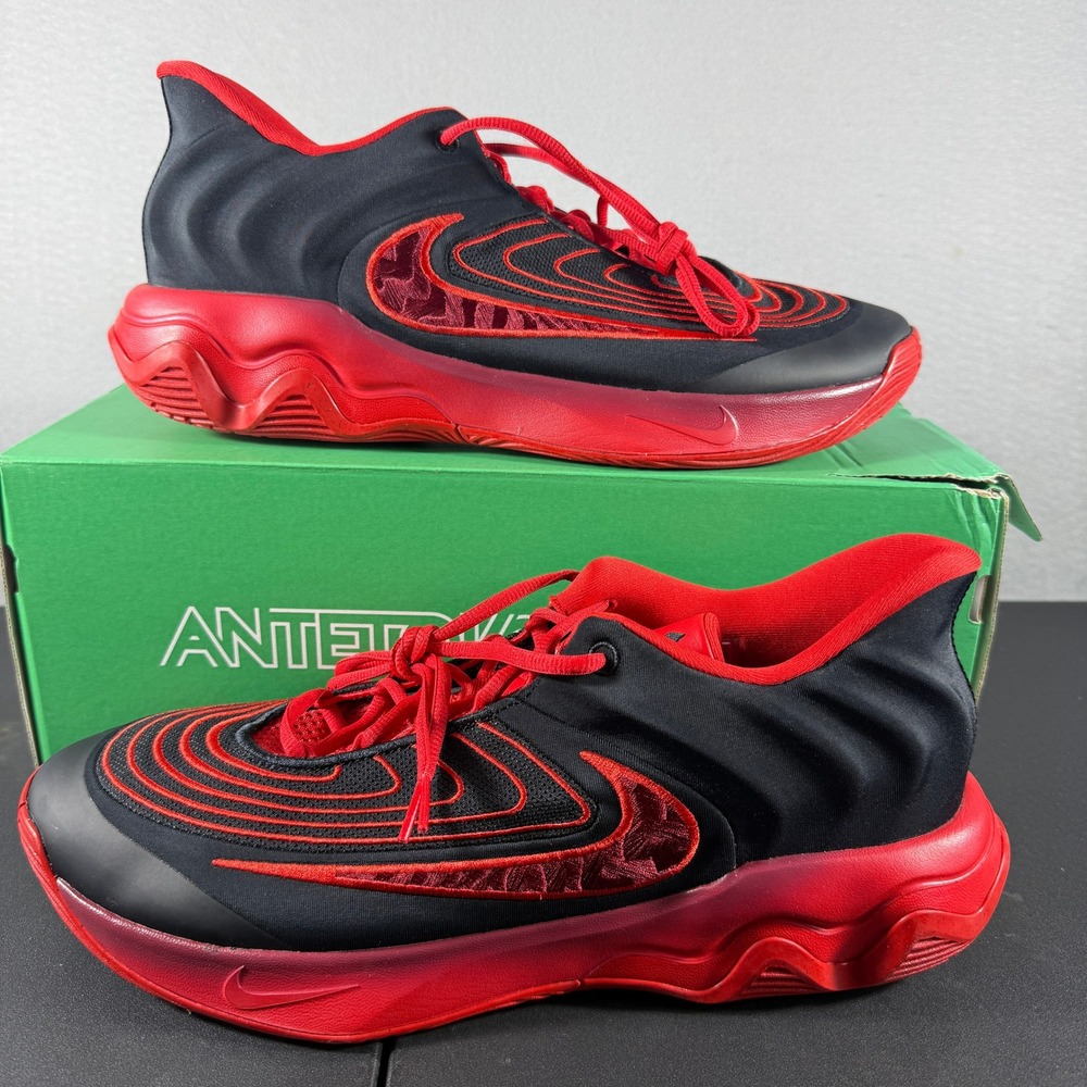 Nike Giannis Immortality 4 Black Red Basketball Shoes FQ3680-004 Mens 13
